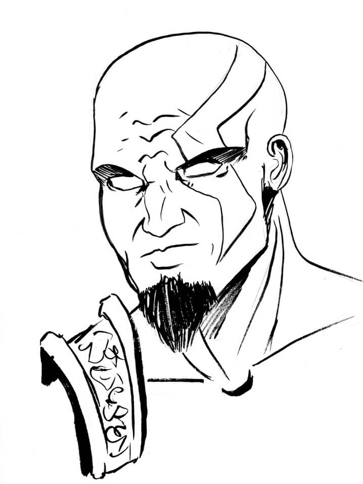 Desenho deDeus Kratos para colorir