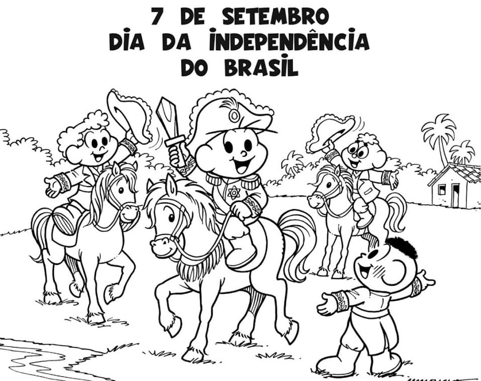 Desenhos de Dia da Independência do Brasil para colorir