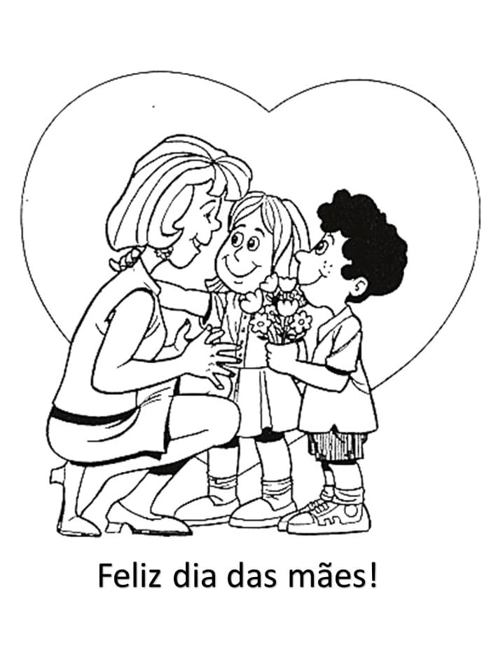 Desenho deDia das Mães 3 para colorir