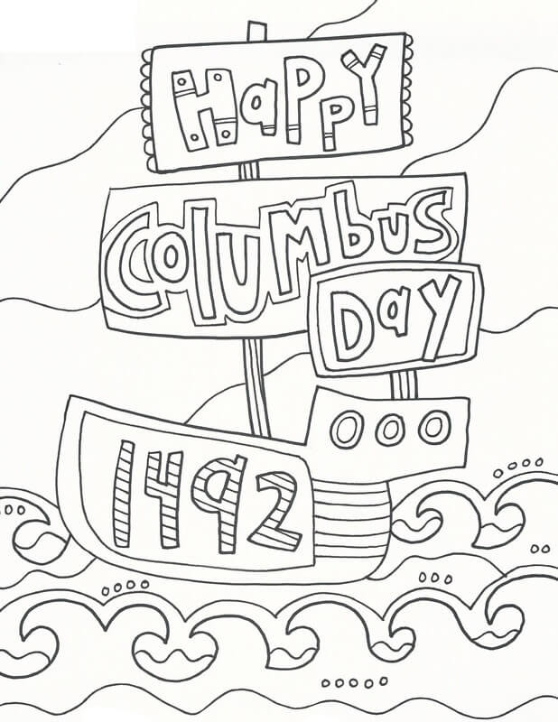 Desenho deDia de Colombo 11 para colorir