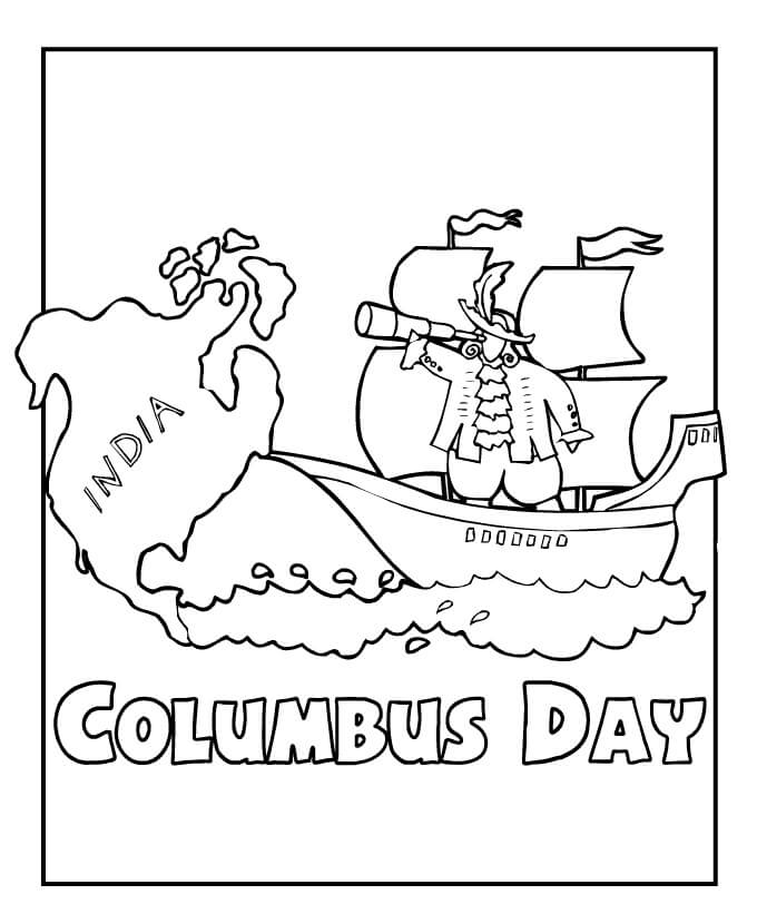 Desenho deDia de Colombo 3 para colorir