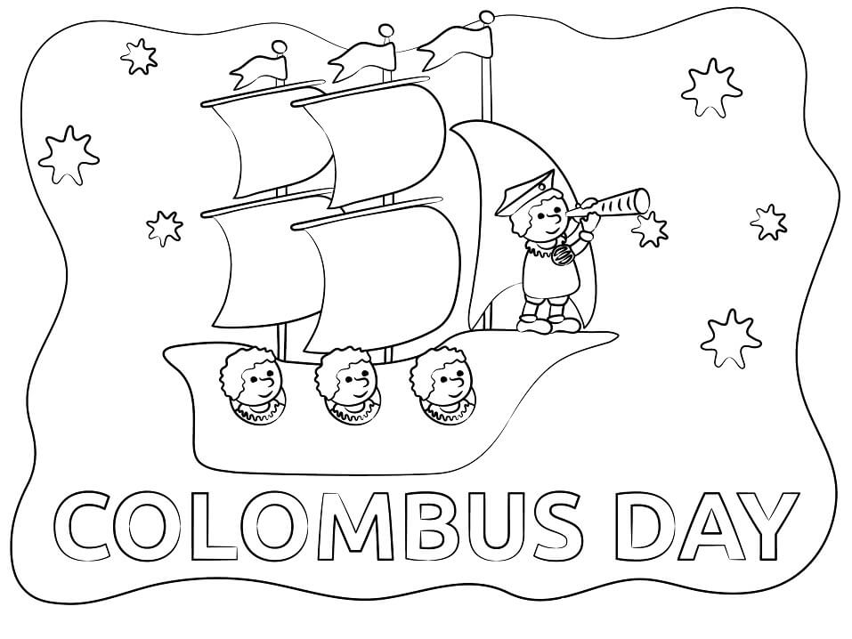 Desenho deDia de Colombo 9 para colorir