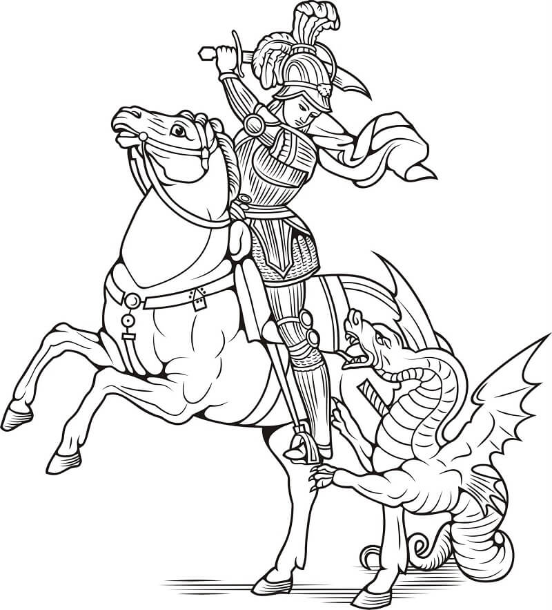 Desenho deDia de São Jorge 1 para colorir