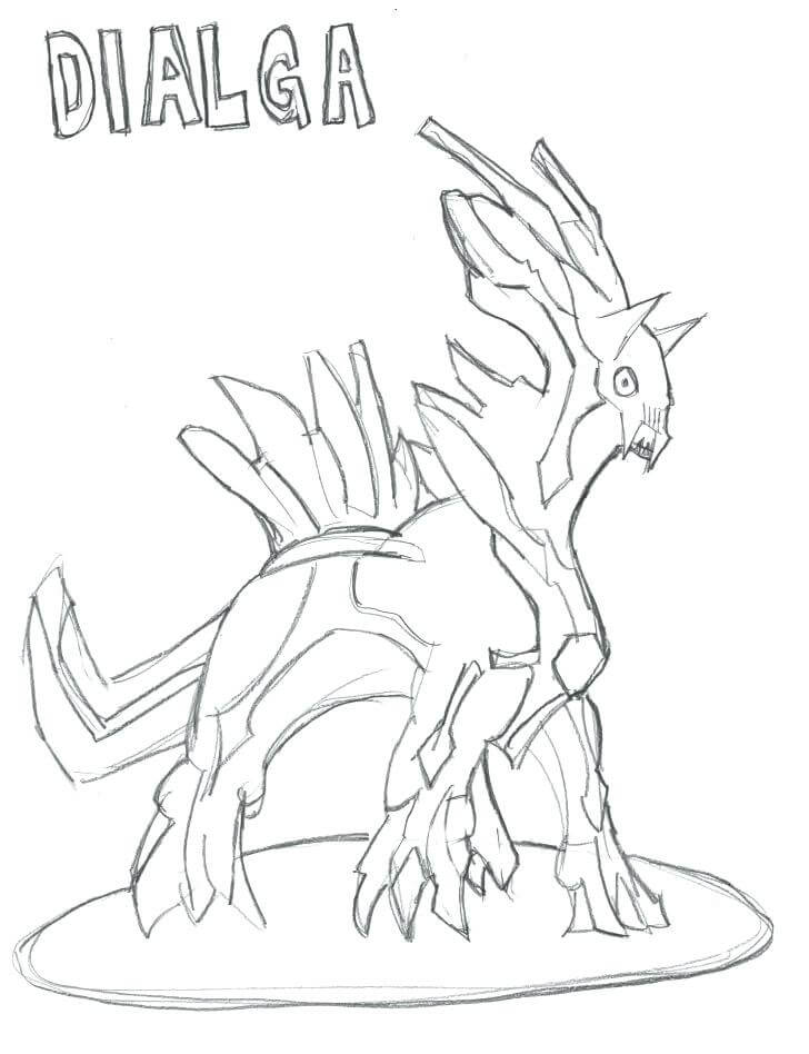 Desenho de Dialga Pokemon 5 para colorir