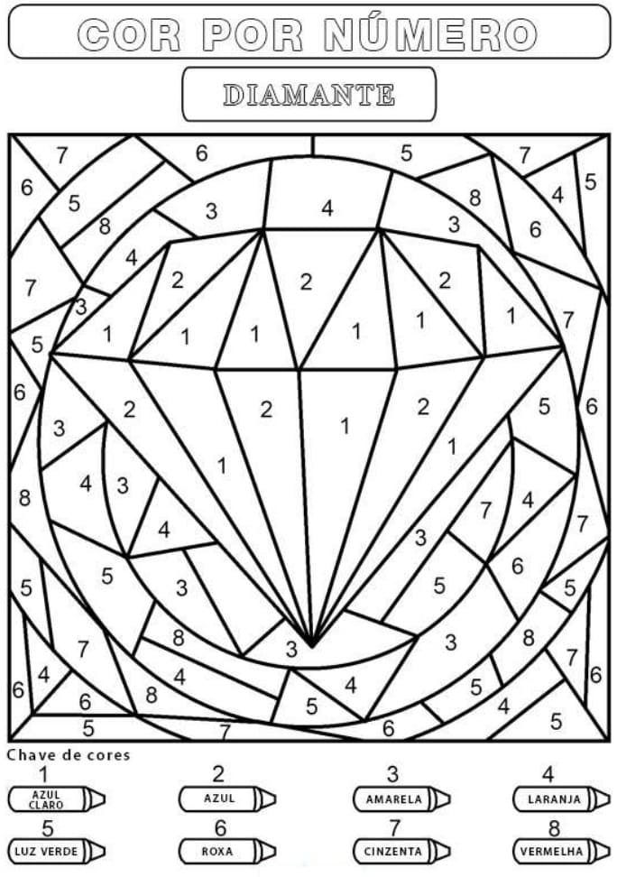 Desenho deDiamante Colorir por Números para colorir