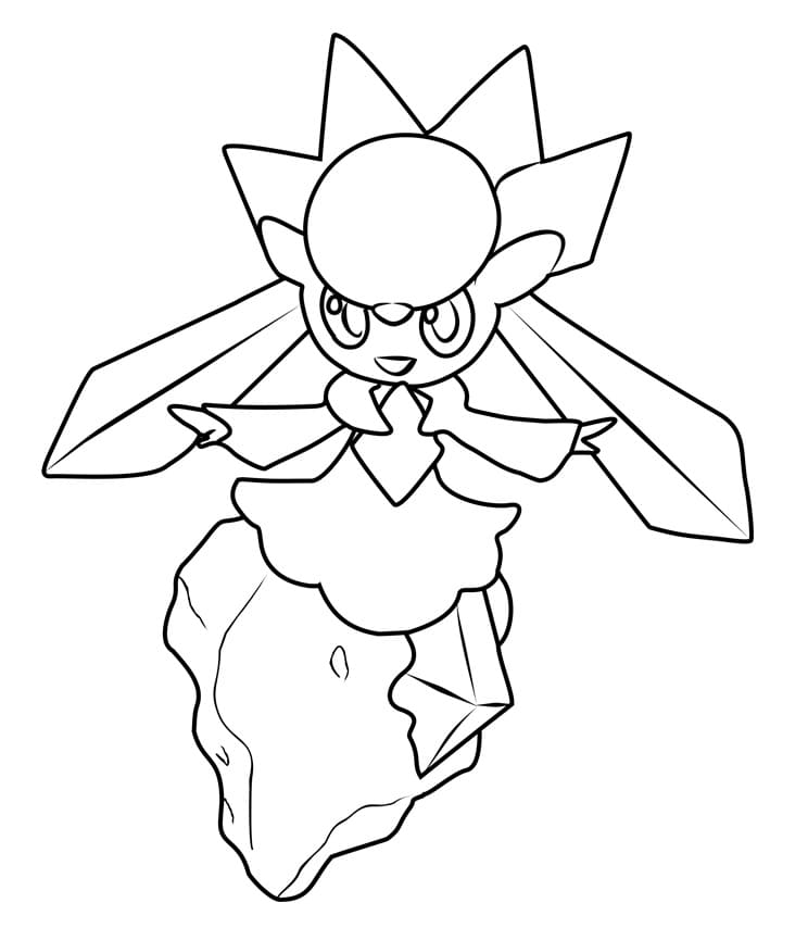 Desenho deDiancie Pokemon para colorir