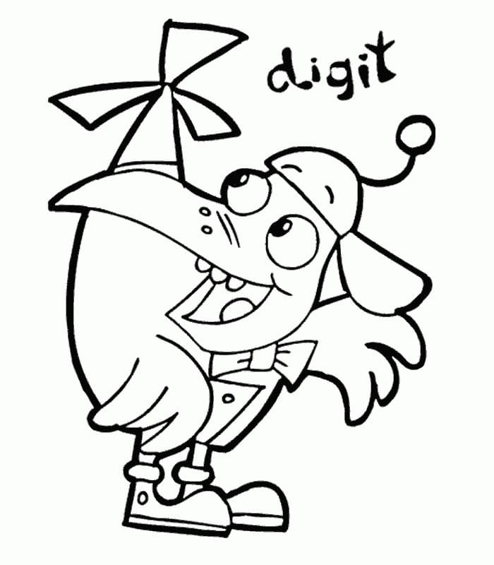 Desenho deDigit de Cyberchase 1 para colorir