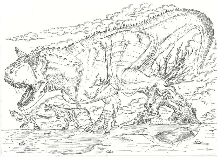 Desenho deDinossauro Carnotauro 8 para colorir