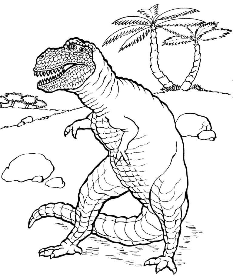 Desenho deDinossauro Tiranossauro para colorir