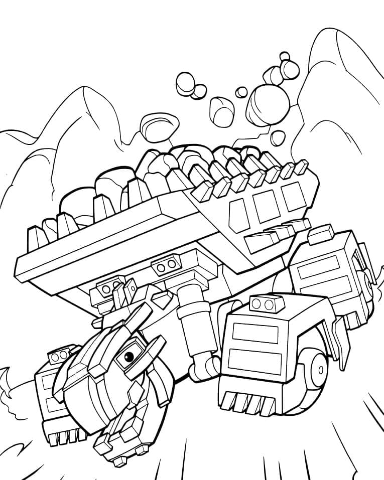 Desenho deDinotrux Ton-Ton para colorir