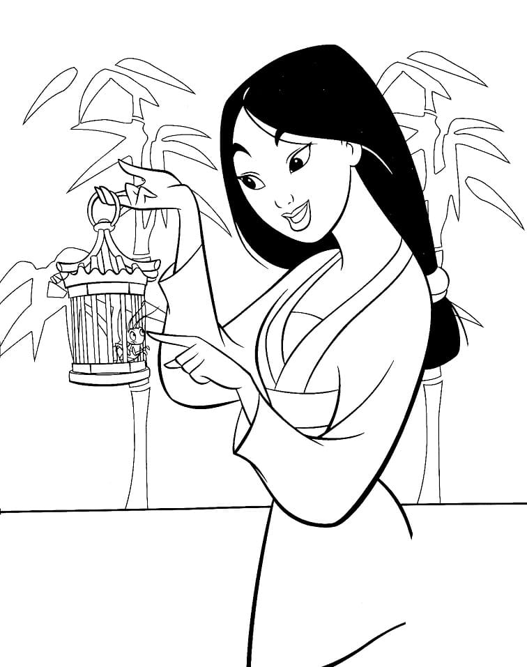 Desenho deDisney Mulan para colorir