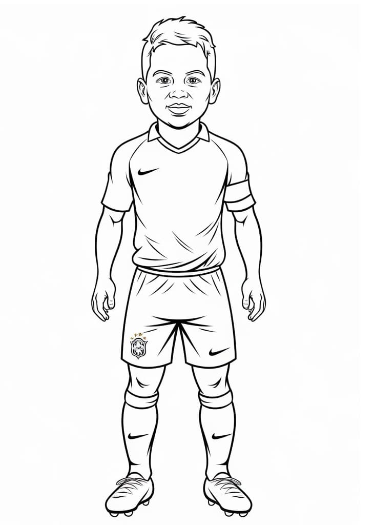 Desenho dePequeno Vinicius Junior para colorir