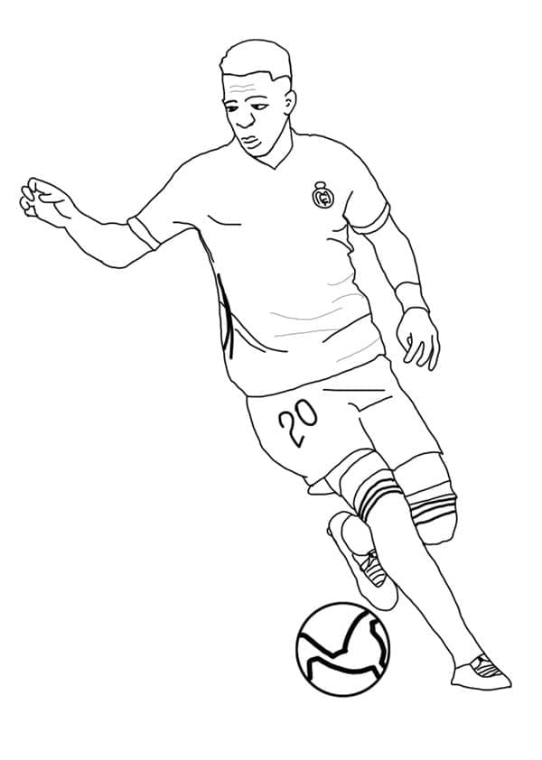 Desenho deVinicius Junior Joga Futebol para colorir