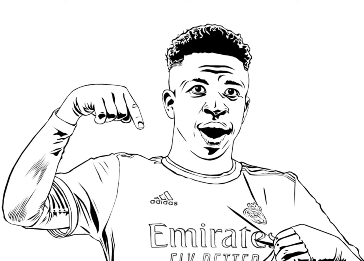 Desenho deVinicius Junior Jogador de Futebol para colorir