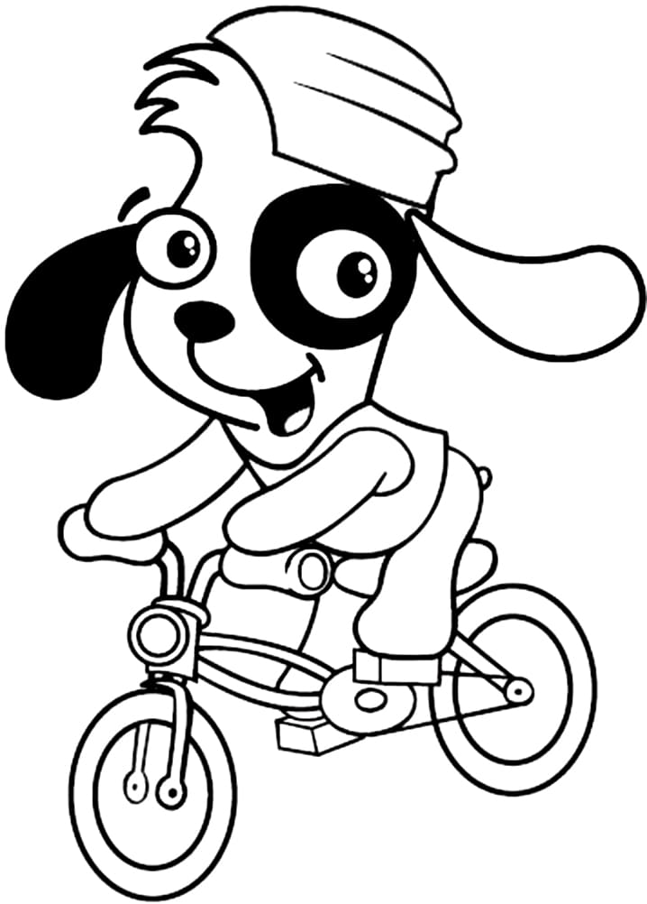 Desenho deDoki Andando de Bicicleta para colorir