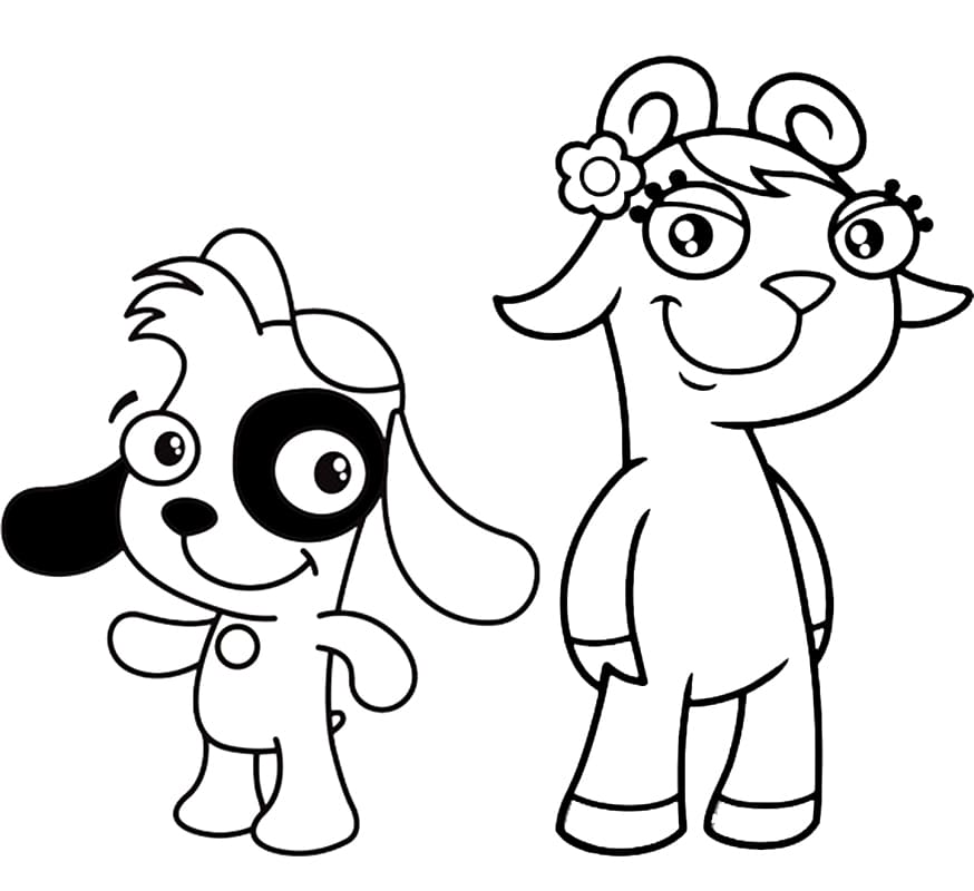 Desenho deDoki e Gabi para colorir