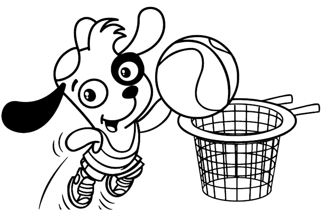 Desenho deDoki Jogando Basquete para colorir