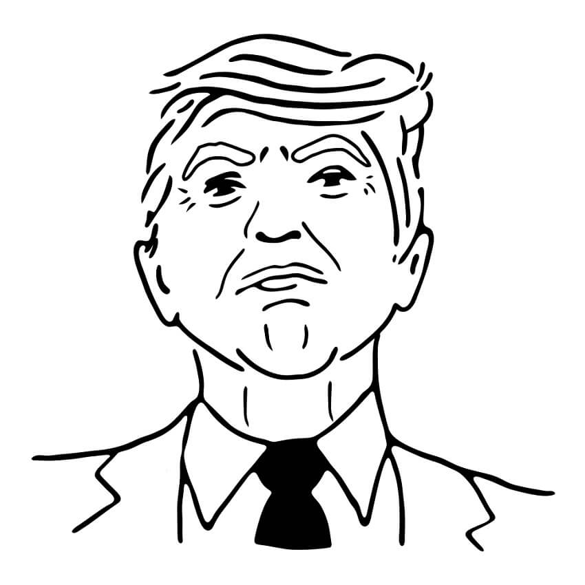 Desenho deDonald Trump 10 para colorir