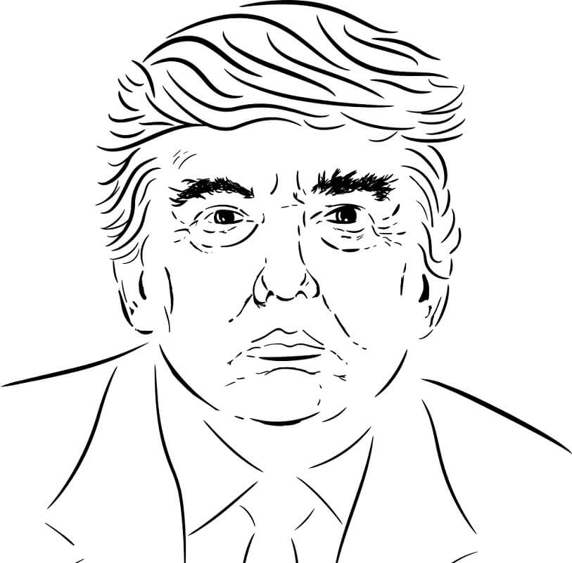 Desenho deDonald Trump 11 para colorir