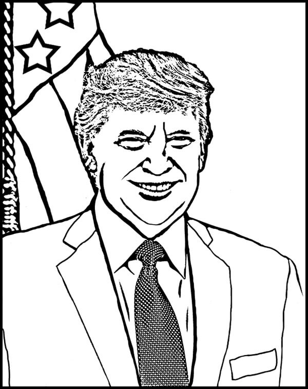 Desenho deDonald Trump 12 para colorir