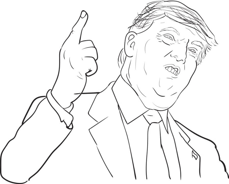 Desenho deDonald Trump 14 para colorir