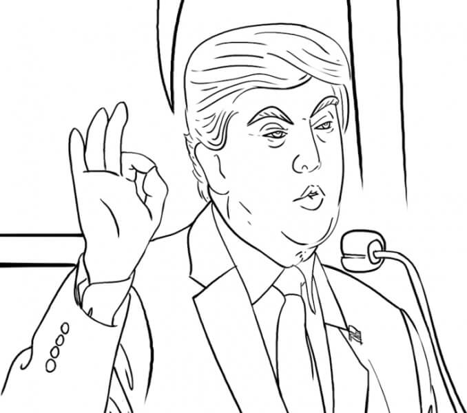 Desenho deDonald Trump 15 para colorir