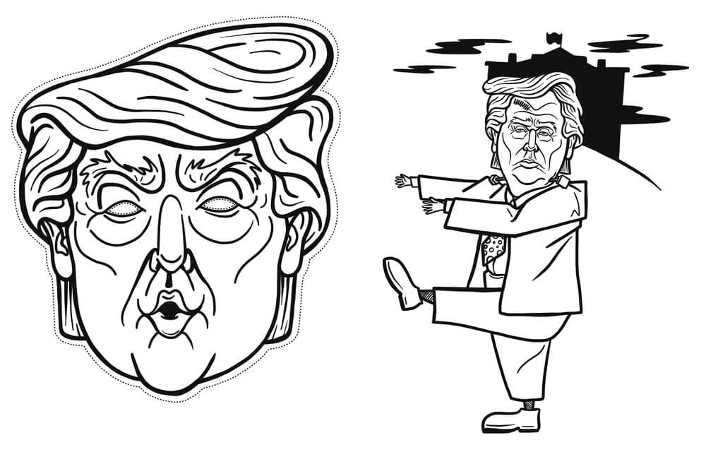 Desenho deDonald Trump 16 para colorir