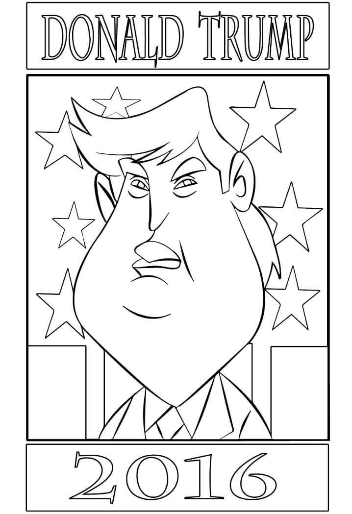 Desenho deDonald Trump 4 para colorir