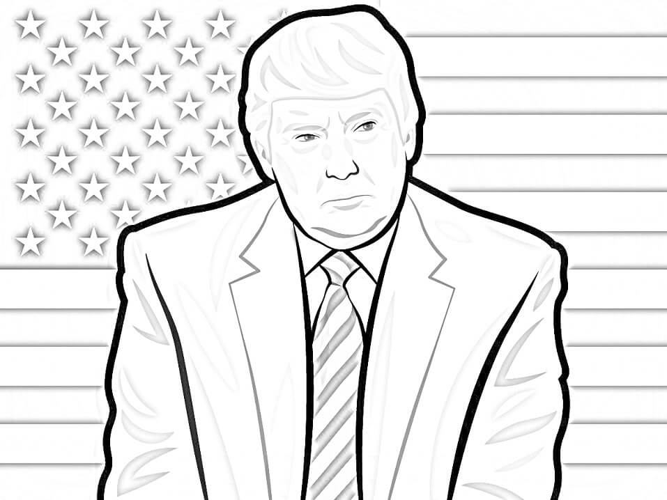 Desenho deDonald Trump 7 para colorir