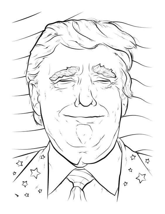 Desenho deDonald Trump 8 para colorir