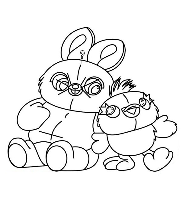 Desenho deDucky e Bunny 2 para colorir