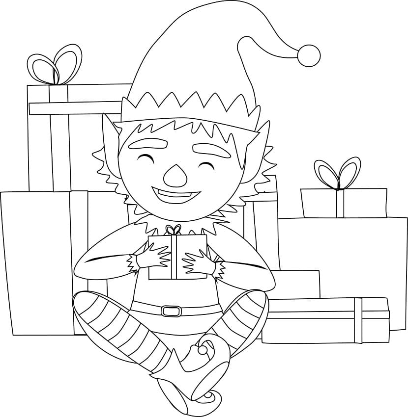 Desenho deDuende de Natal 2 para colorir