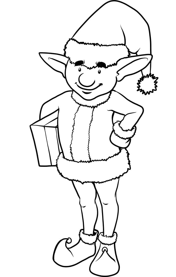 Desenho deDuende de Natal 6 para colorir