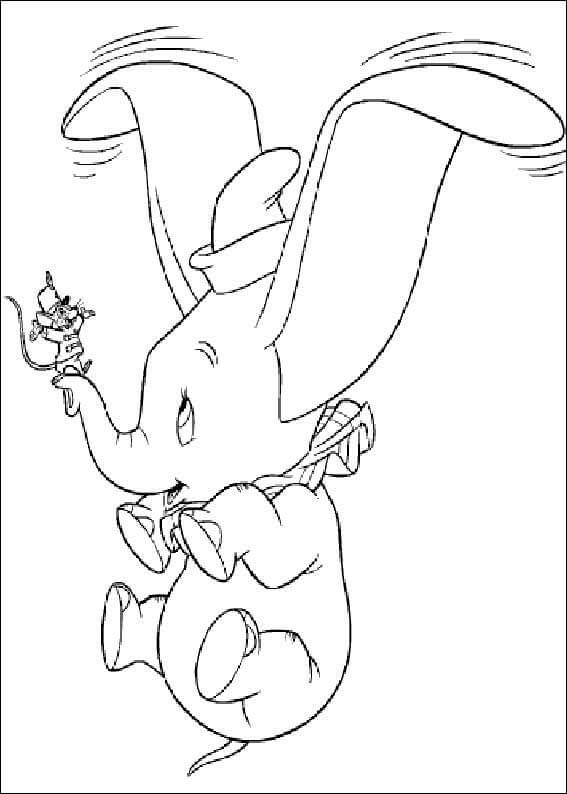 Desenho deDumbo Engraçado para colorir