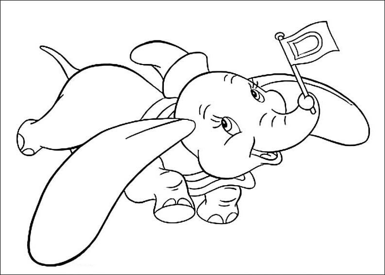 Desenho deDumbo Feliz 4 para colorir