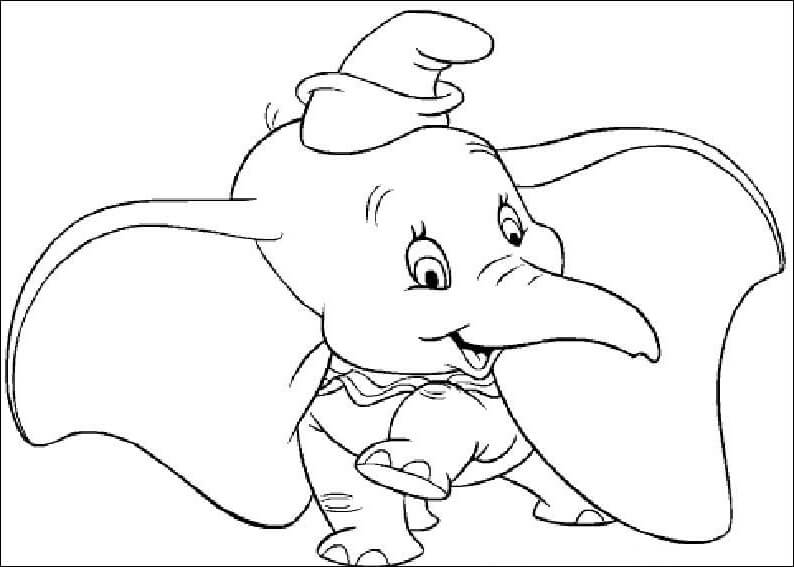 Desenho deDumbo Feliz 5 para colorir