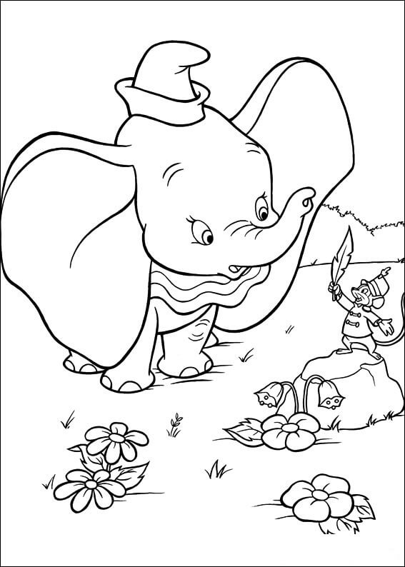 Desenho deDumbo Feliz para colorir