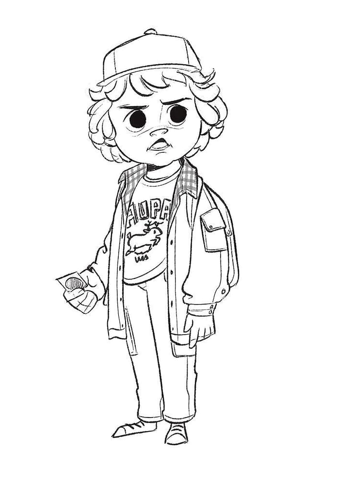 Desenho deDustin de Stranger Things para colorir