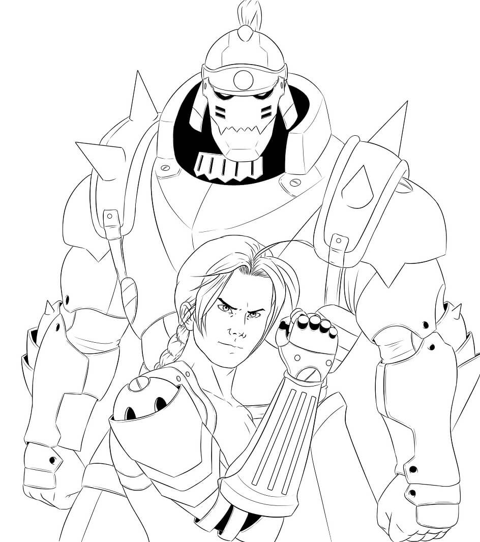 Desenho deEdward e Alphonse Elric 1 para colorir