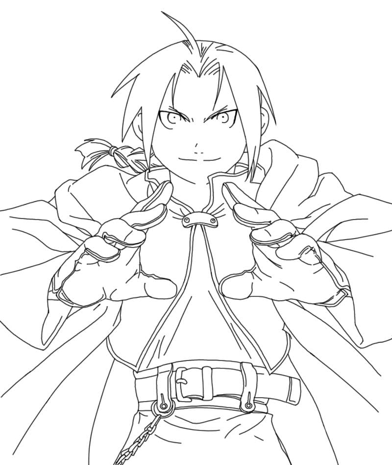 Desenho deEdward Elric 1 para colorir