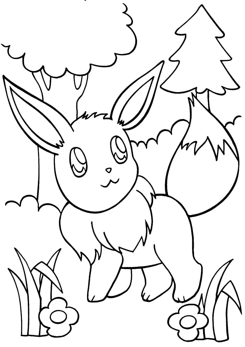 Desenho deEevee Fofa 1 para colorir