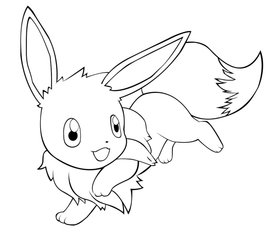 Desenho deEevee Fofa 2 para colorir