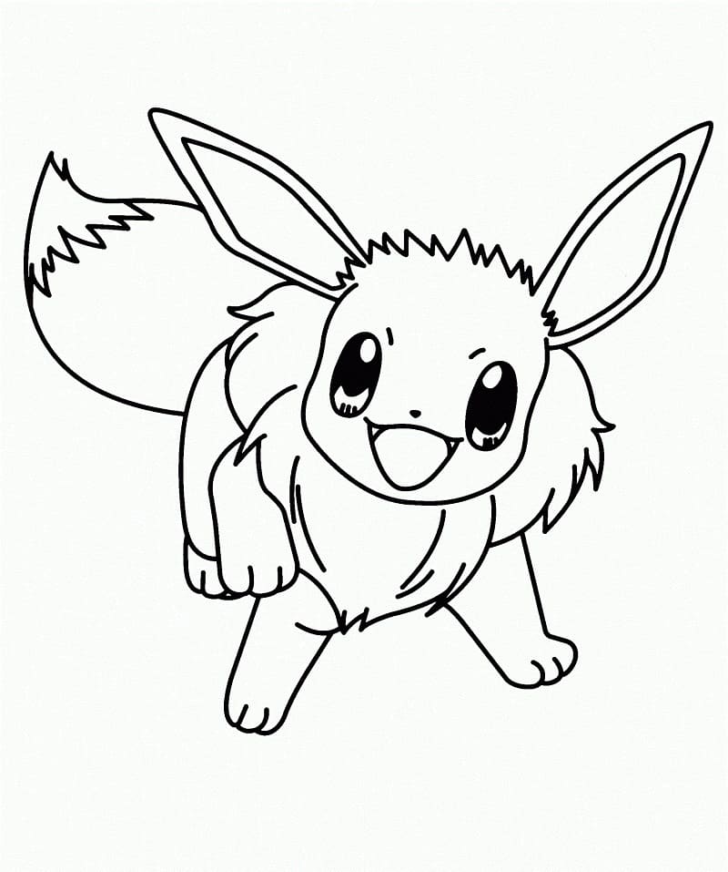 Desenho deEevee Fofa 3 para colorir