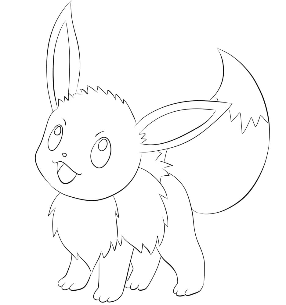 Desenho deEevee Fofa 4 para colorir