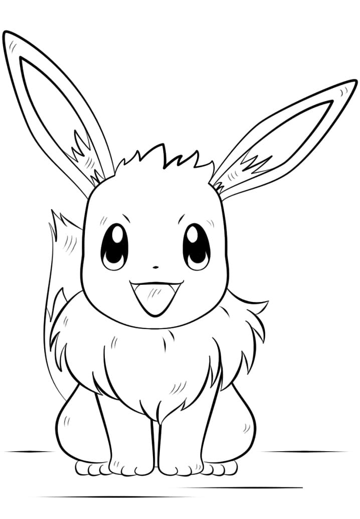 Desenho deEevee Fofa 5 para colorir