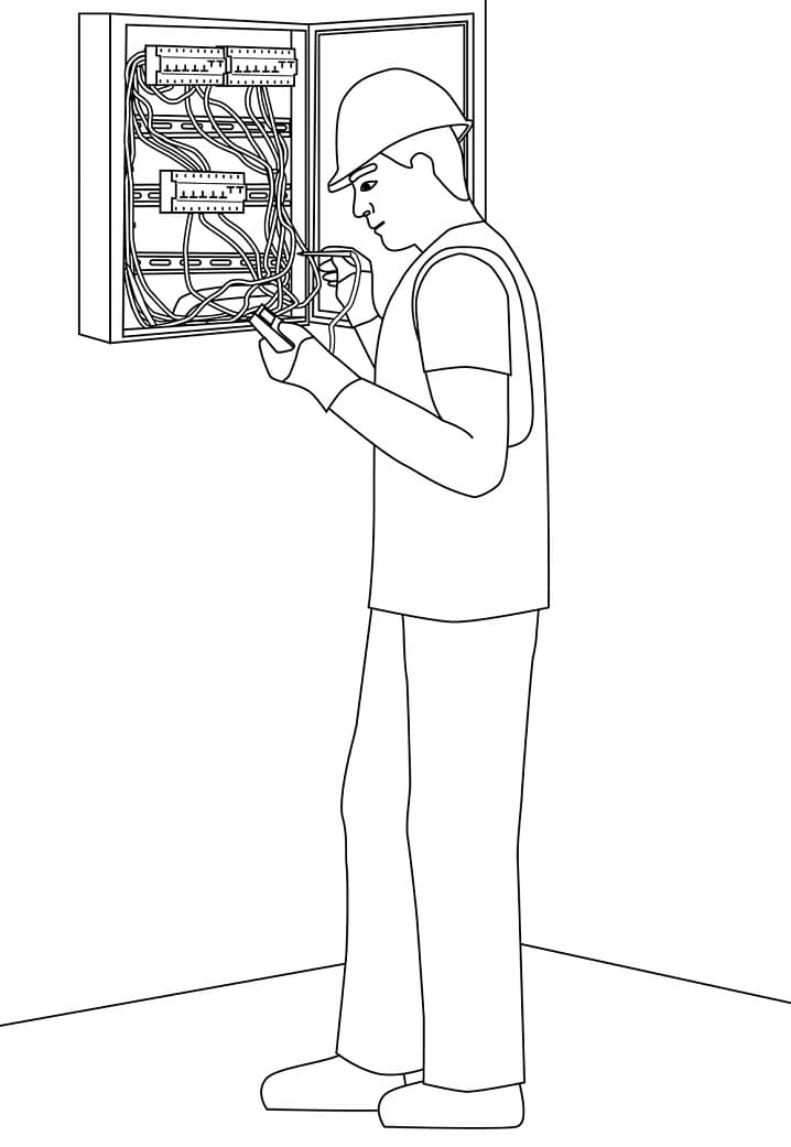 Desenho de Eletricista 3 para colorir