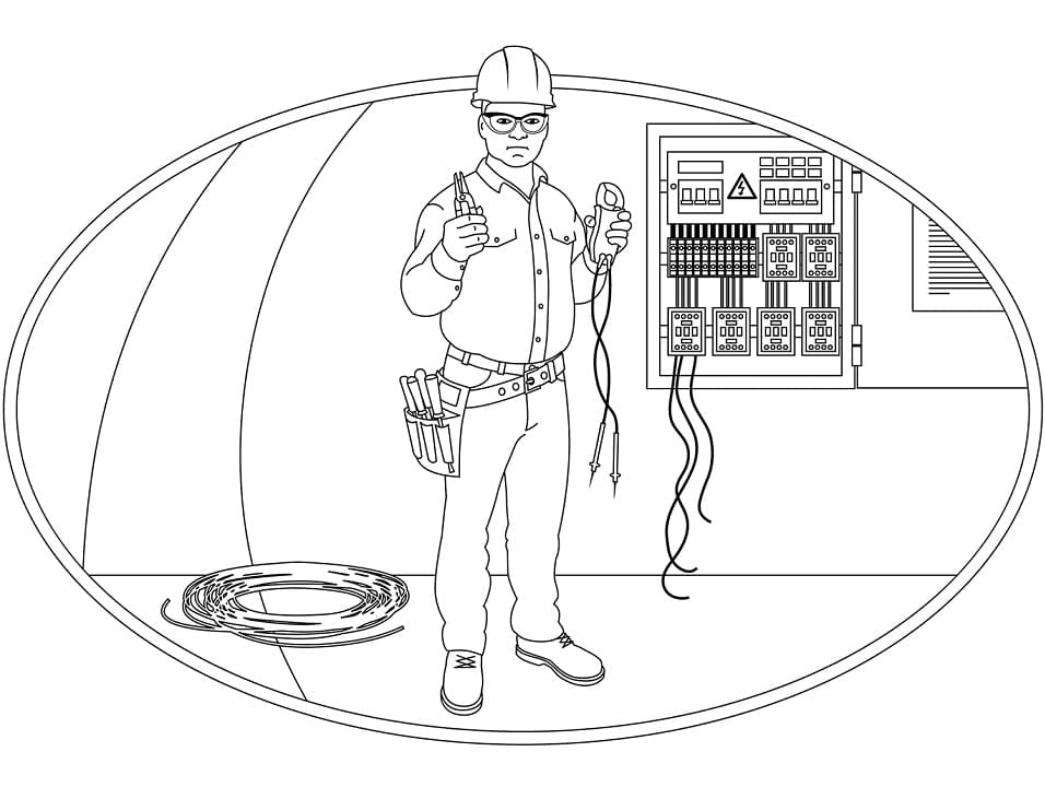 Desenho de Eletricista 5 para colorir