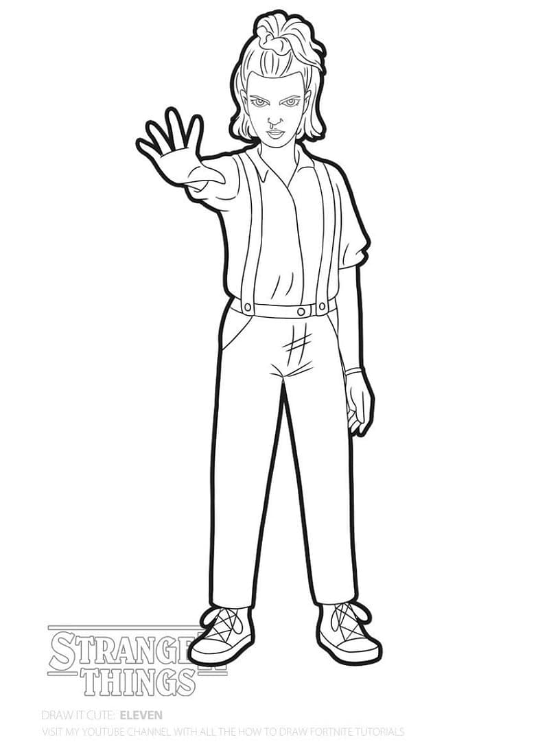 Desenho deEleven de Stranger Things para colorir