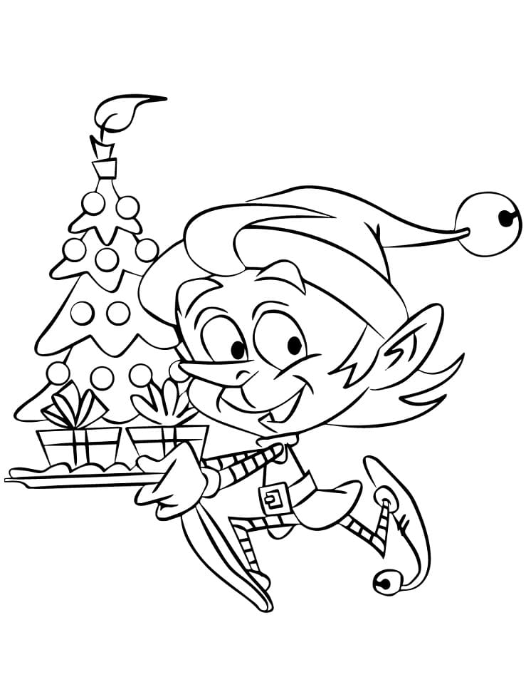 Desenho deElfo de Natal 1 para colorir