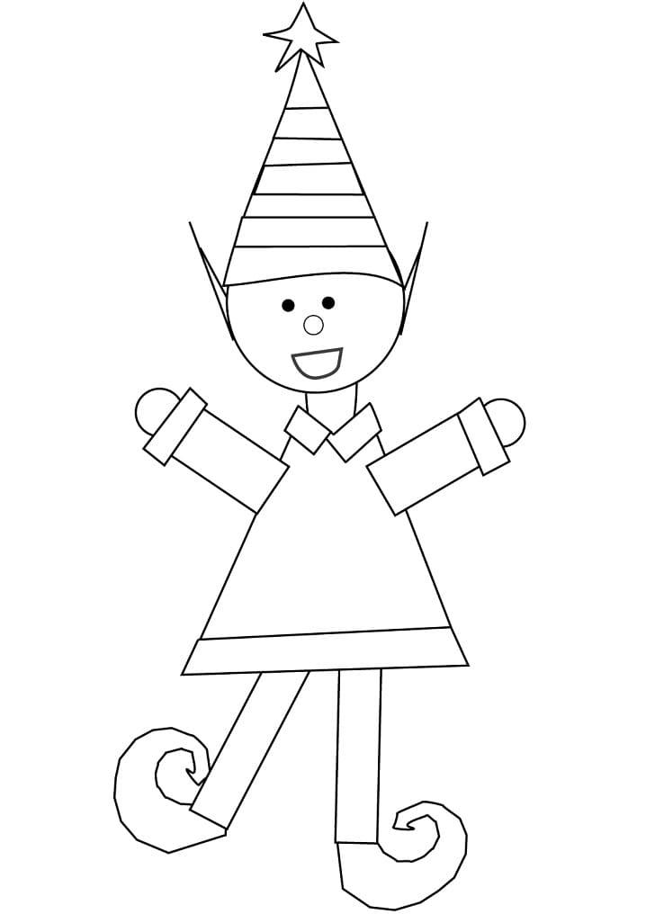 Desenho deElfo de Natal 6 para colorir